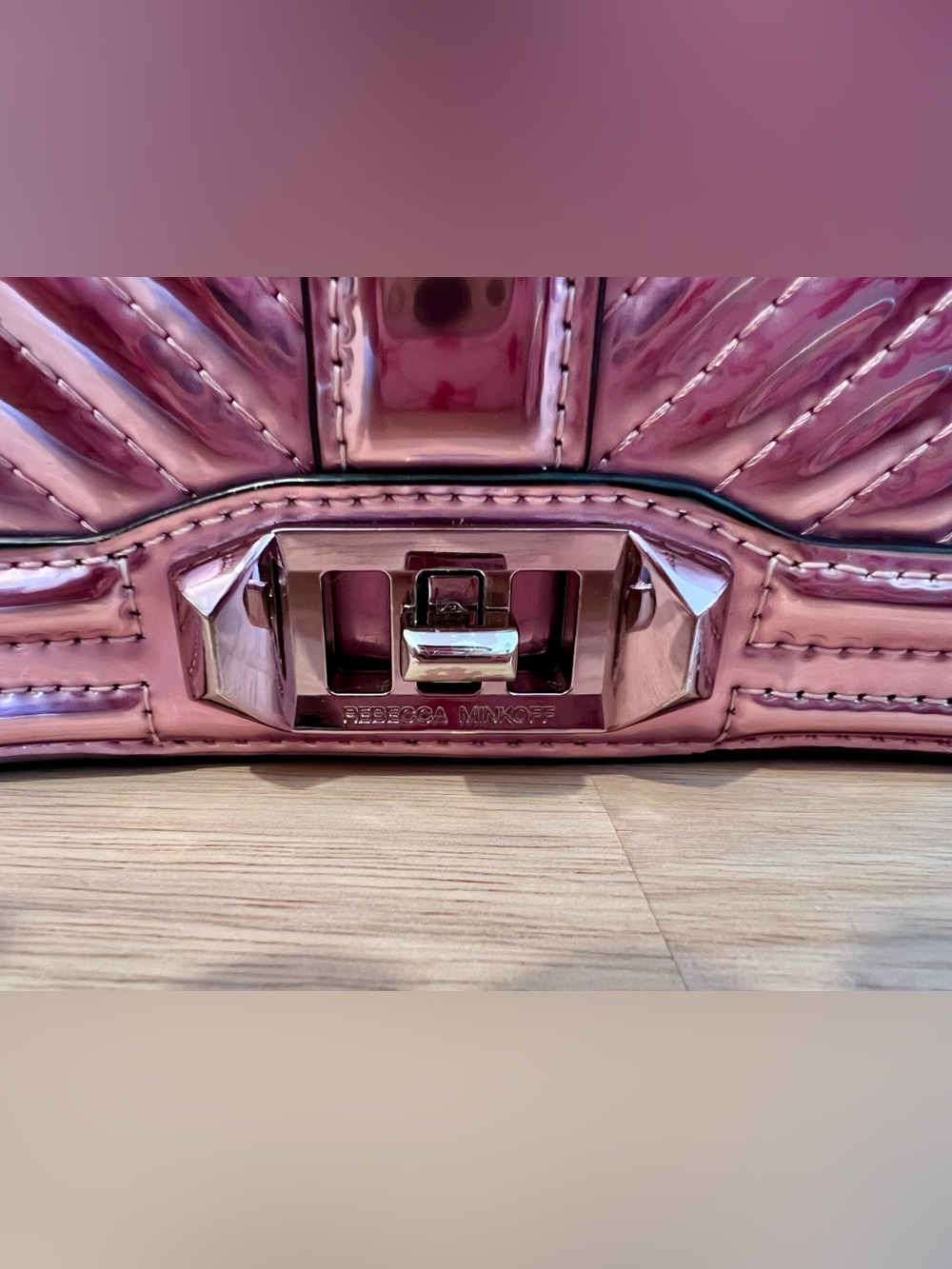 Rebecca Minkoff Small Love Quilted Metallic Crossbody bag - Picture 3 of 12